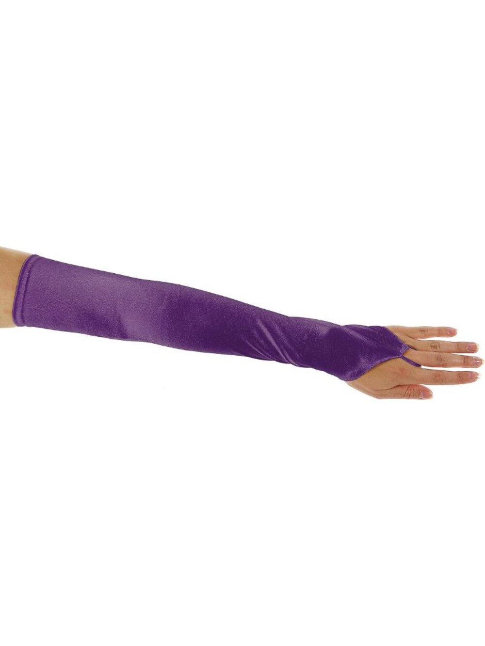 Elegant Plum Satin Fingerless Opera Gloves for Dancing & Special Occasions